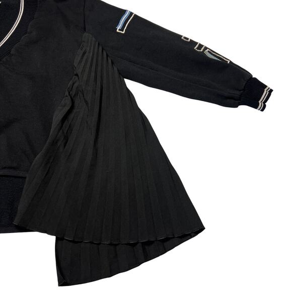 BEATRICE B. Italia Pleated Sides Sweatshirt SIZE XS Black Pullover Top ITALY - Picture 7 of 11